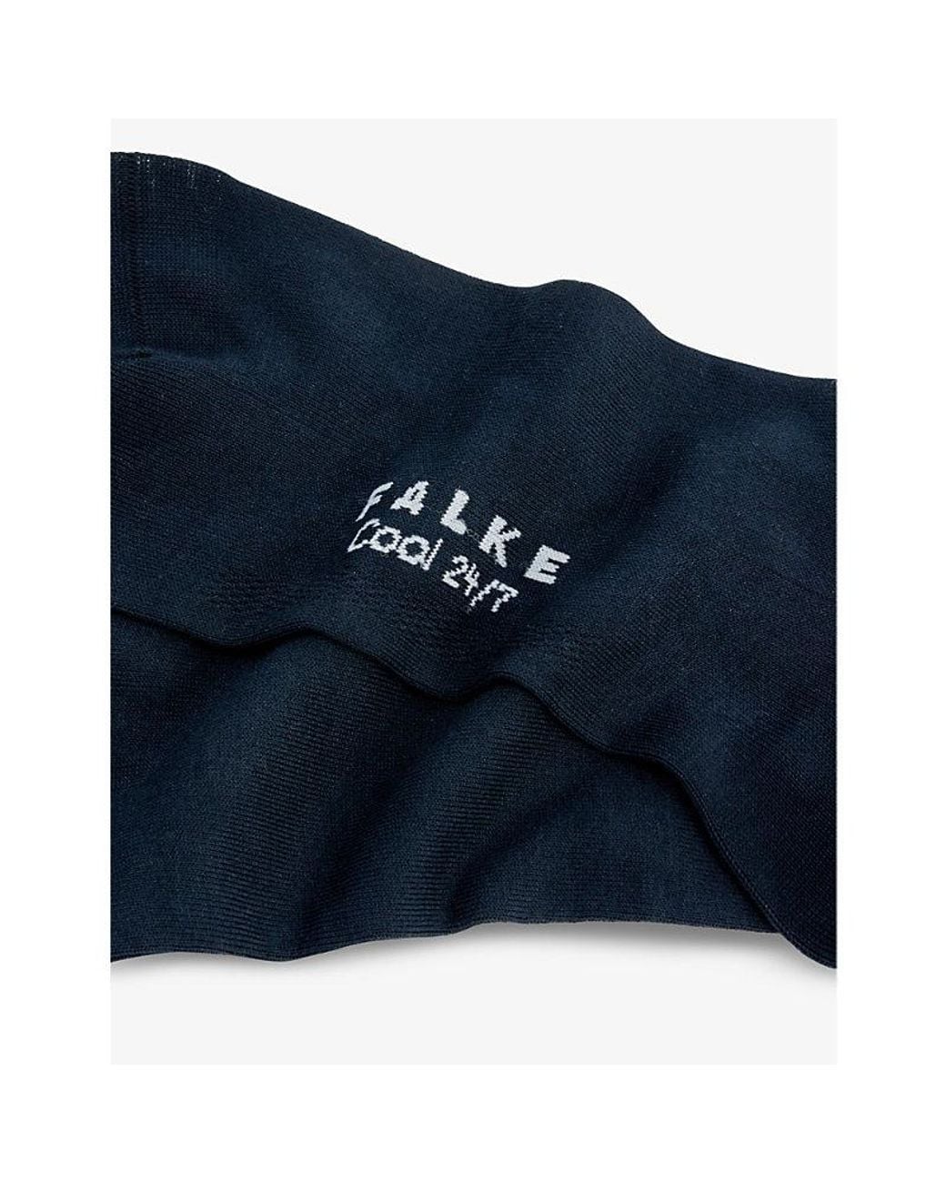 Falke Blue Cotton-Blend Knitted Socks for men