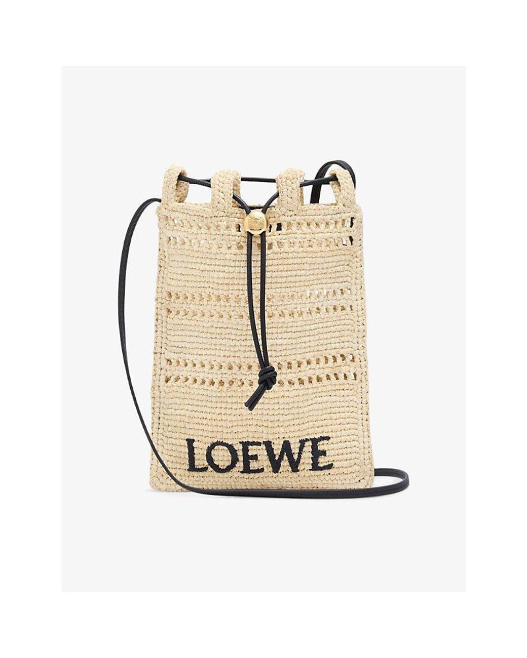 Loewe Natural X Paula's Ibiza Drawstring Pocket Raffia Cross-Body Bag