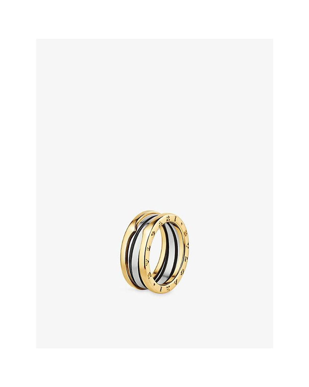 BVLGARI Metallic B.Zero1 18Ct And Stainless Steel Two-Band Ring