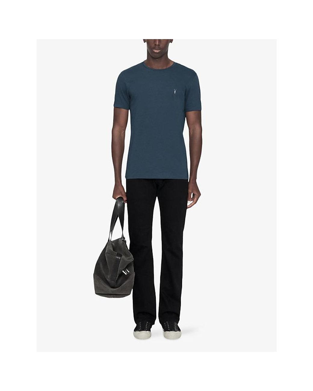 AllSaints Blue Tonic Crew-Neck Short-Sleeve Cotton T-Shirt Pack Of Three for men