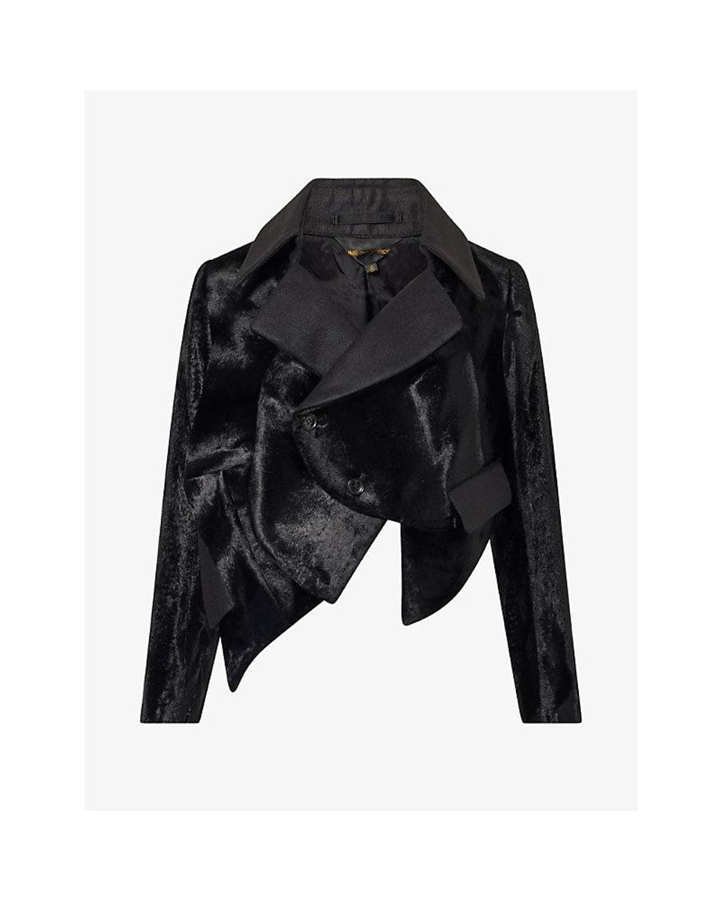 Comme des Garçons Black Asymmetric Textured Velvet Jacket