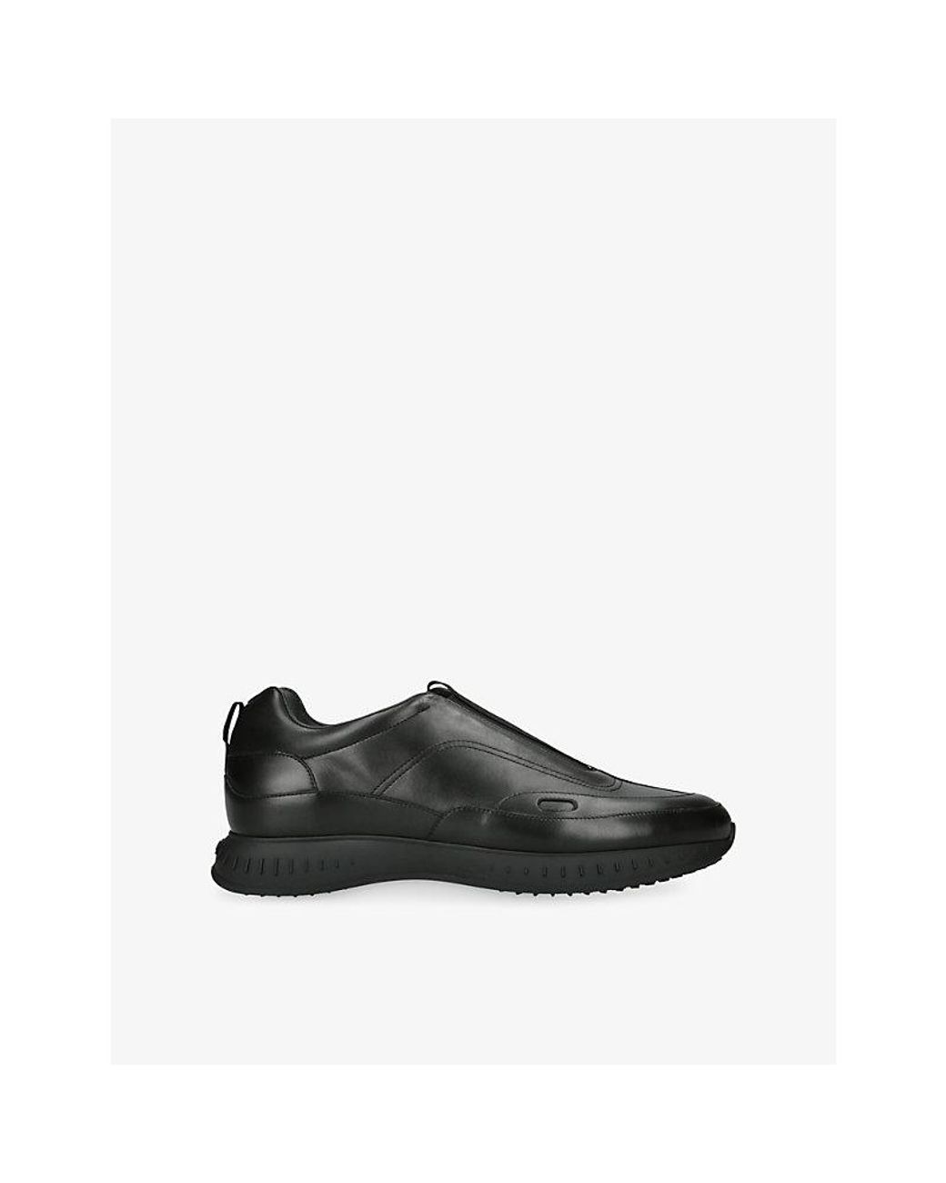 John Lobb Black Leather Stream Laced Sneakers for men