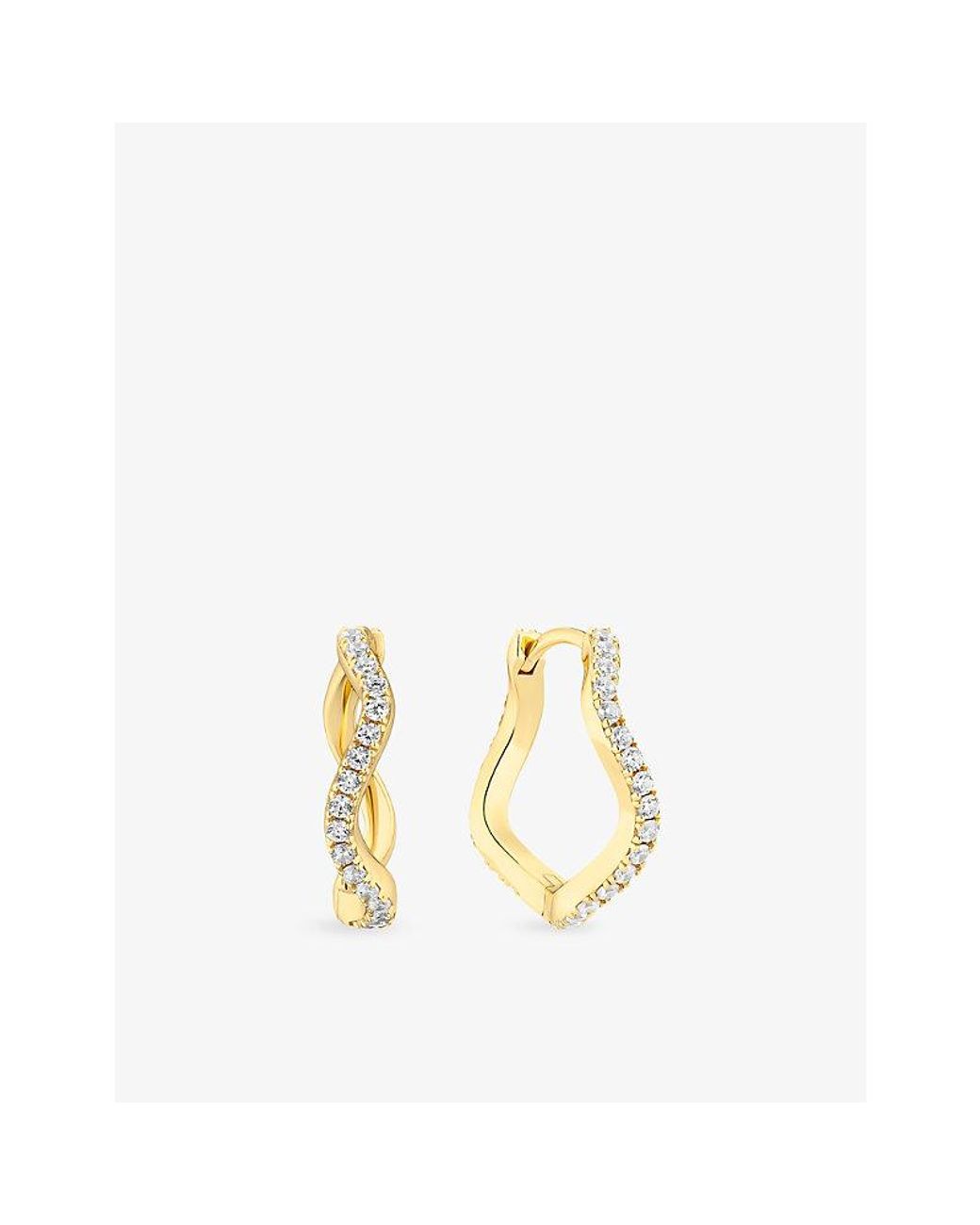 Sif Jakobs Metallic Ellera Waves Grande 18Ct- Plated Sterling- Hoop Earrings