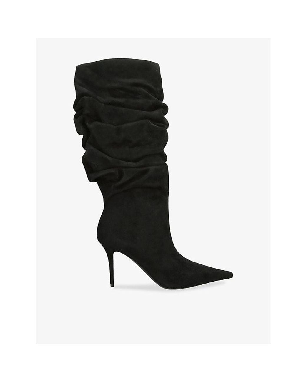 AMINA MUADDI Black Anok 90 Heeled Suede Knee-High Boots
