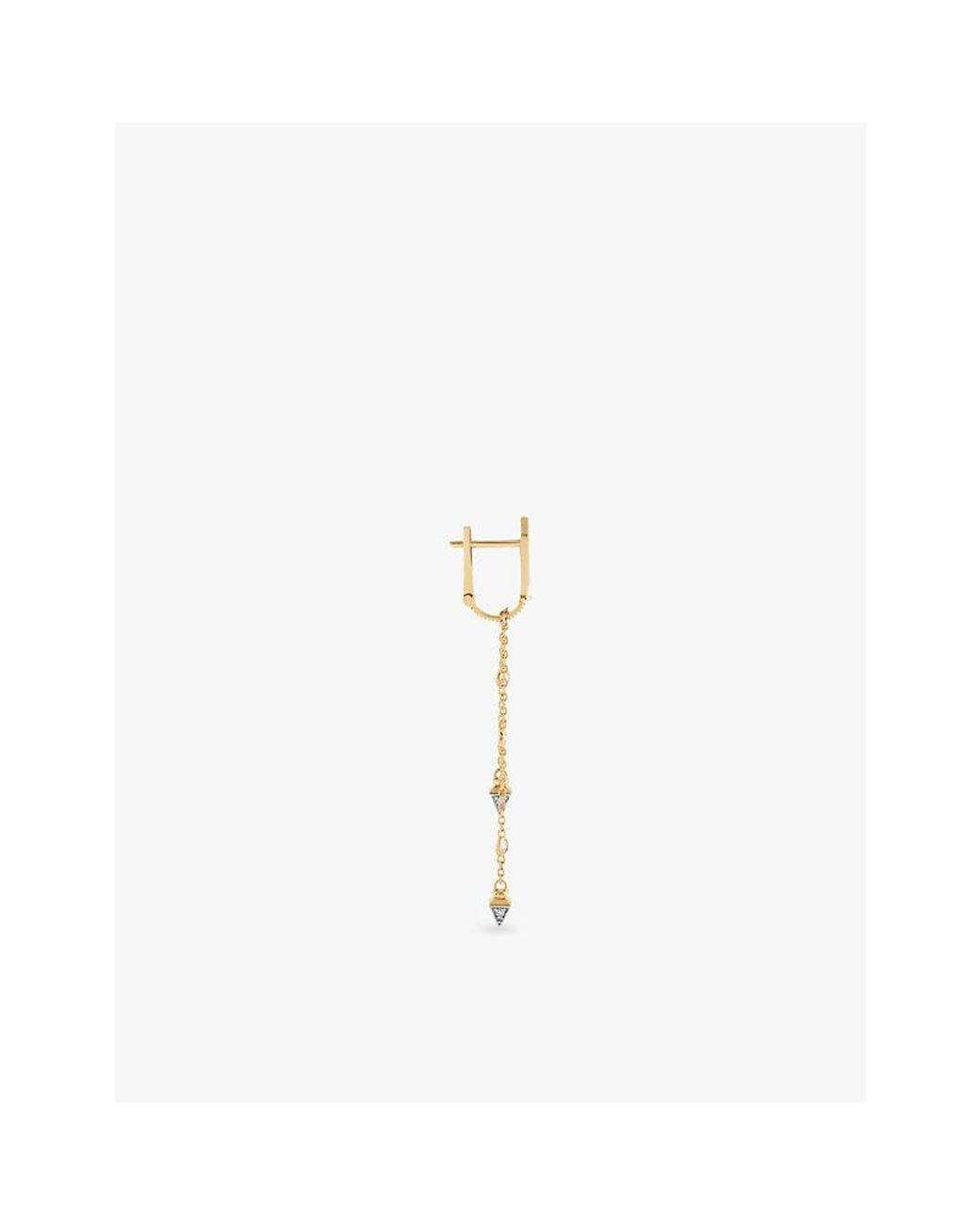 Kismet by Milka Metallic Silva 0.20Ct Diamond Drop Huggie