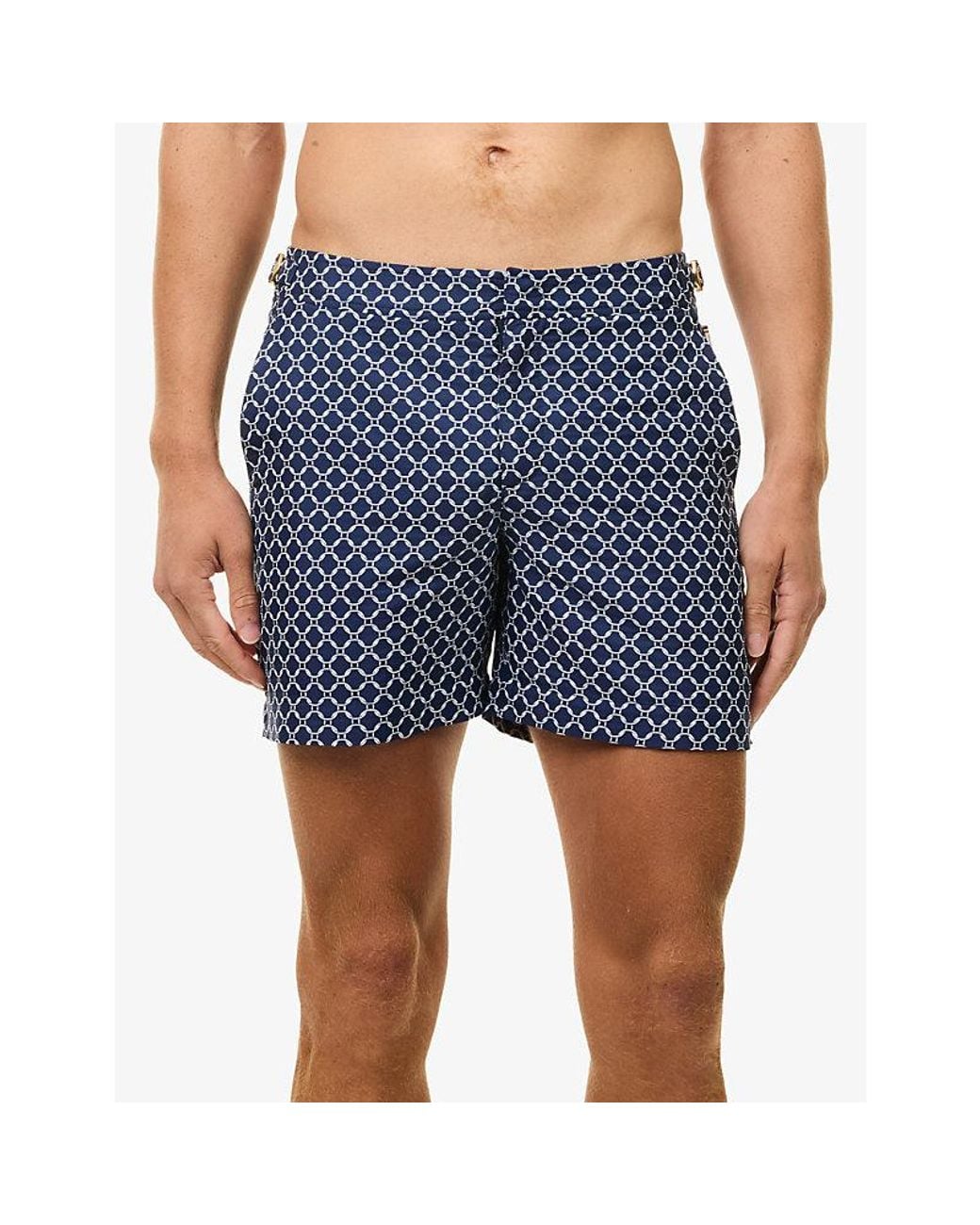 Orlebar Brown Blue Bulldog Tessoro Jacquard Swim Shorts for men
