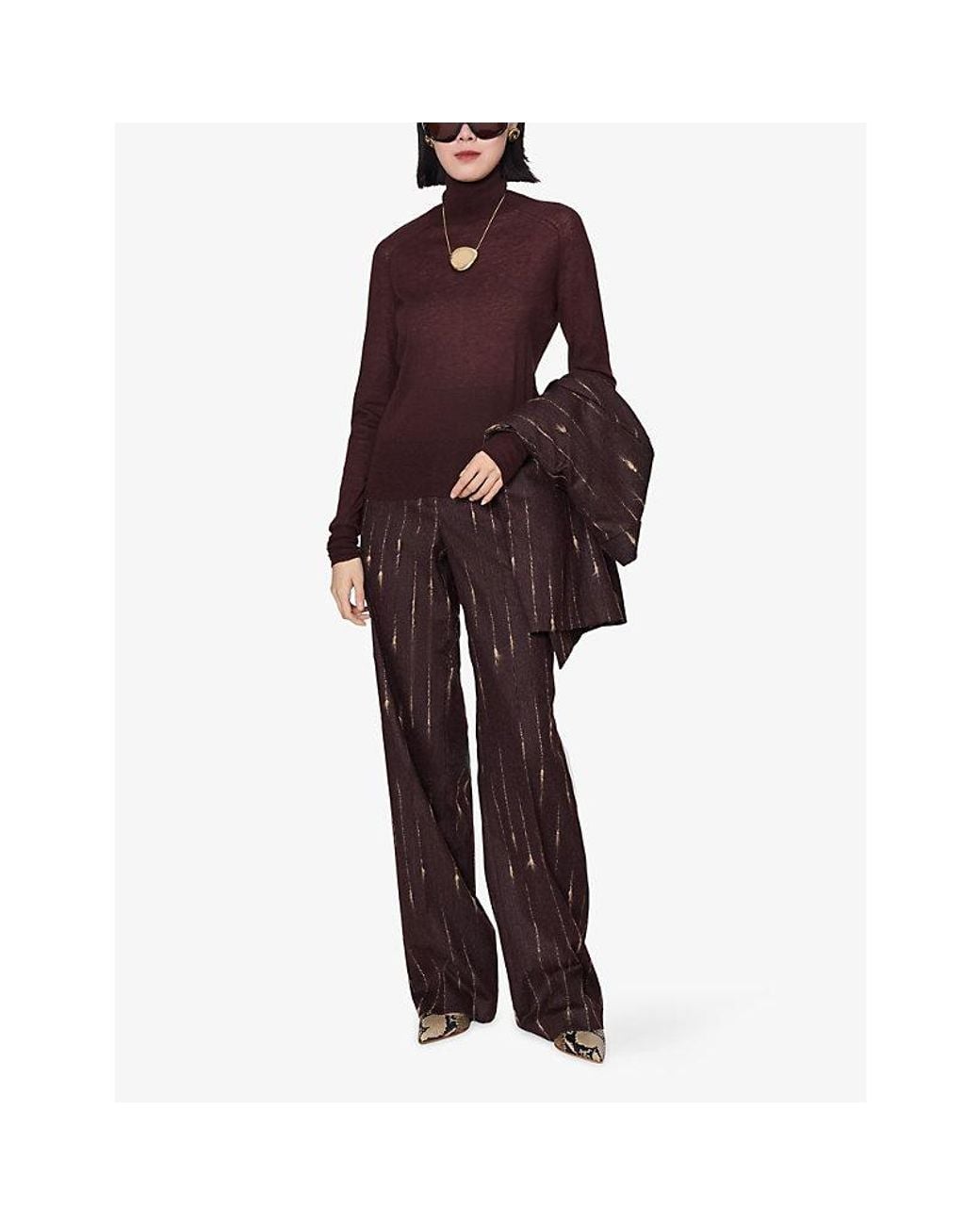 Joseph Red Yara High-Neck Regular-Fit Cashmere Jumper