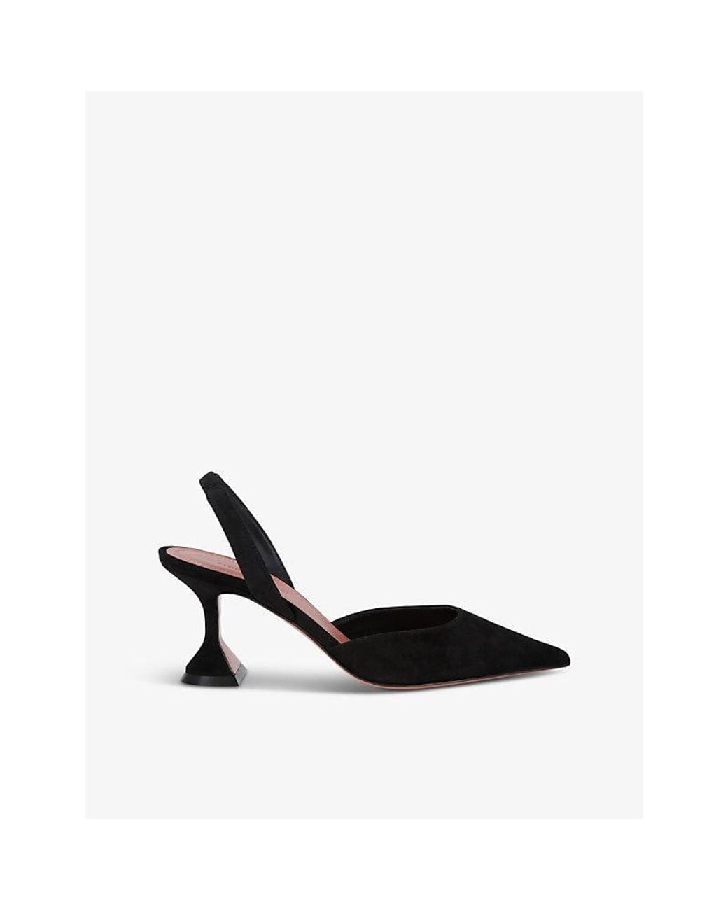 AMINA MUADDI Black Holli 70 Suede Slingback Heels