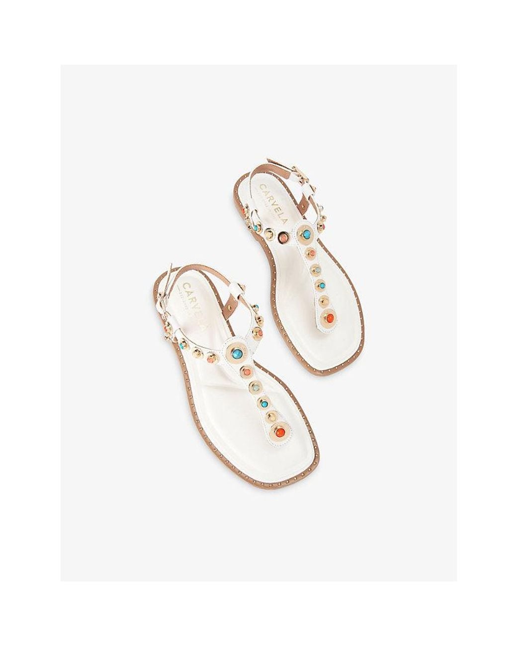 Carvela Kurt Geiger White Amalfi Leather Sandals