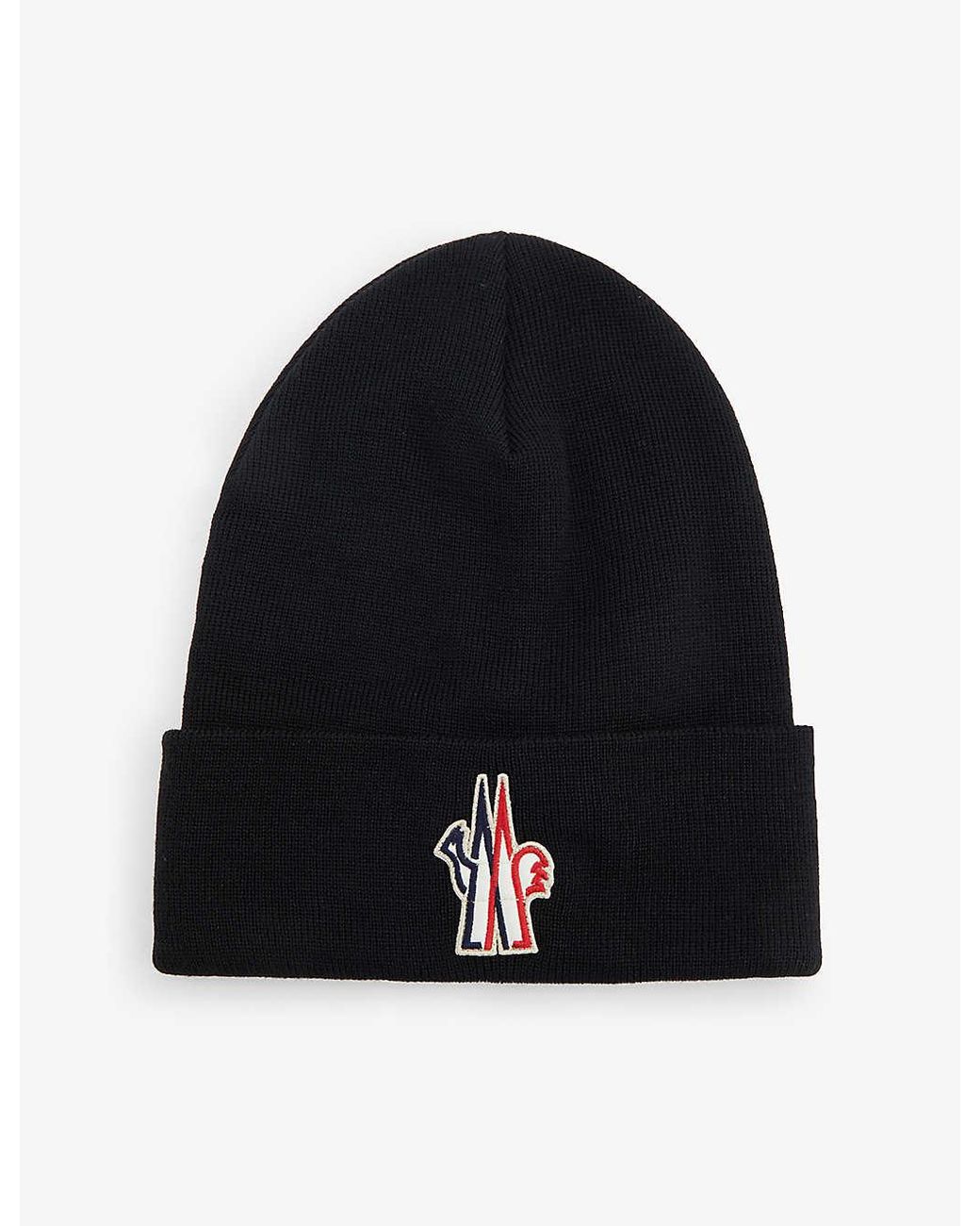 3 MONCLER GRENOBLE Brand embroidered Ribbed Wool Knitted Beanie in