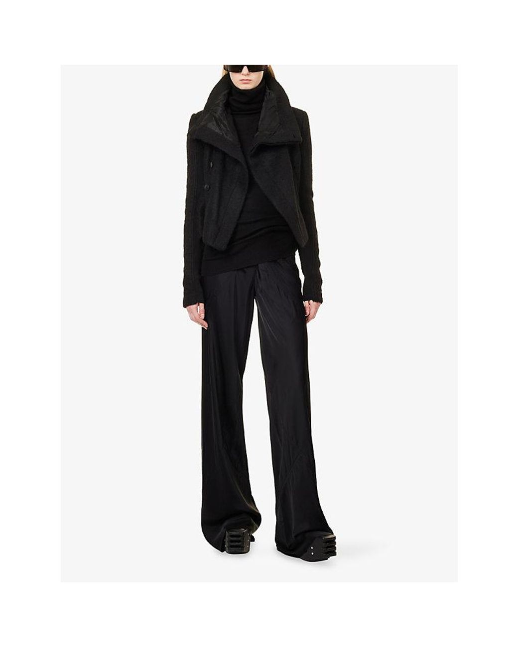 Rick Owens Black Naska Buttoned Wool-Blend Jacket