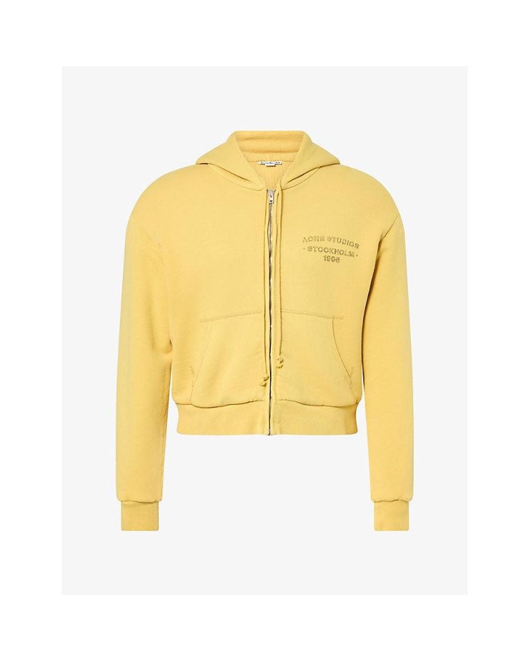 Acne Yellow Feida U Sunkissed Cotton Hoody for men