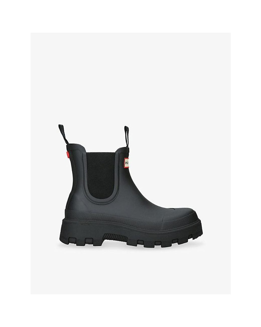 Hunter Black Elements Elasticated-Side Rubber Ankle Boots