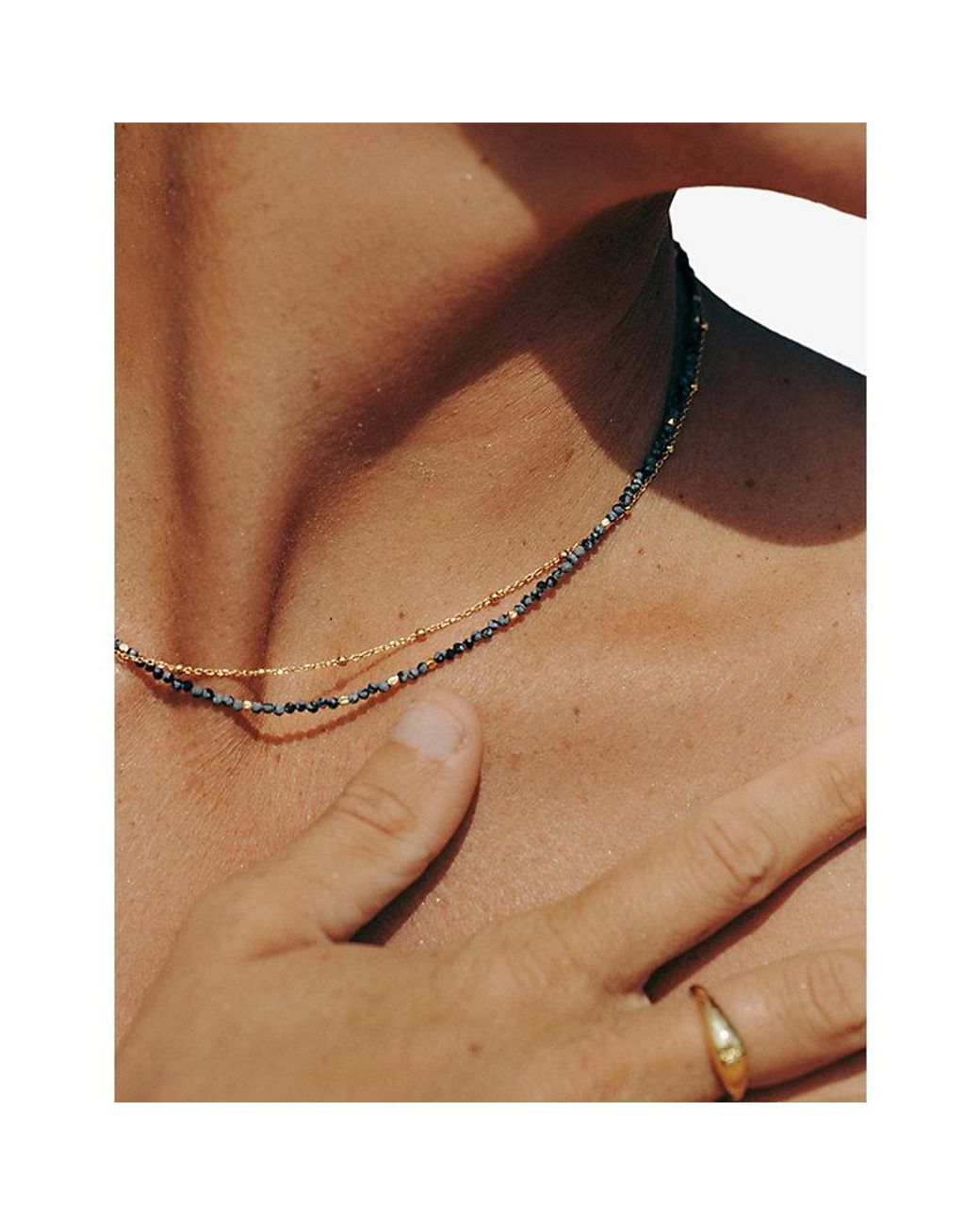 Astley Clarke White Biography Snowflake-Obsidian 18Ct- Plated Sterling- Necklace