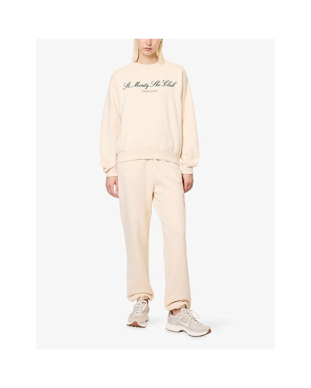 Sporty & Rich Natural Ski Club Crewneck Jersey Jumper