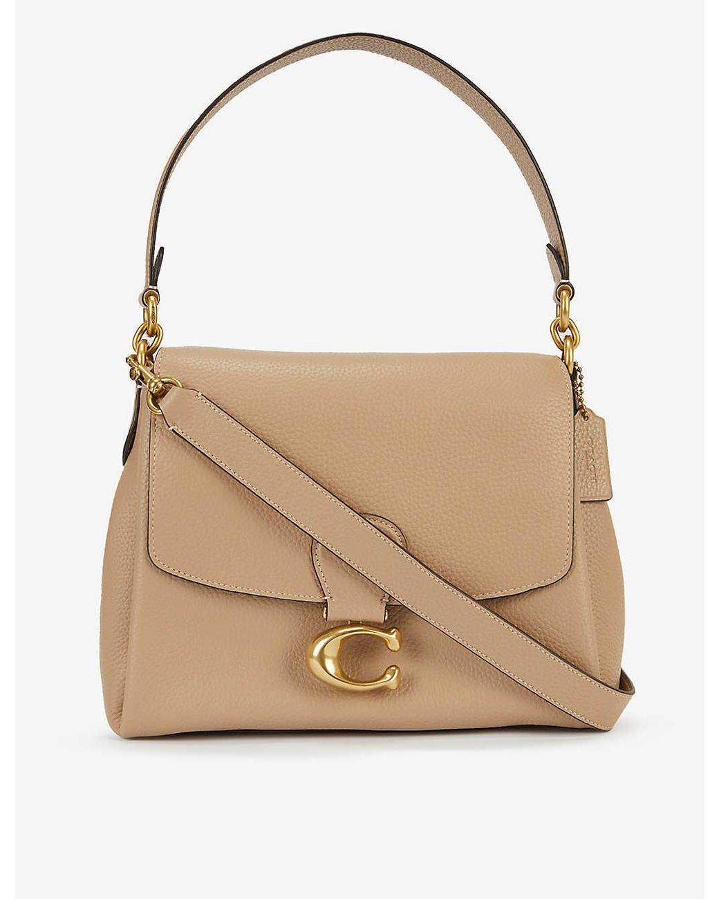 COACH May Leather Shoulder Bag in b4/Taupe (Natural) Lyst