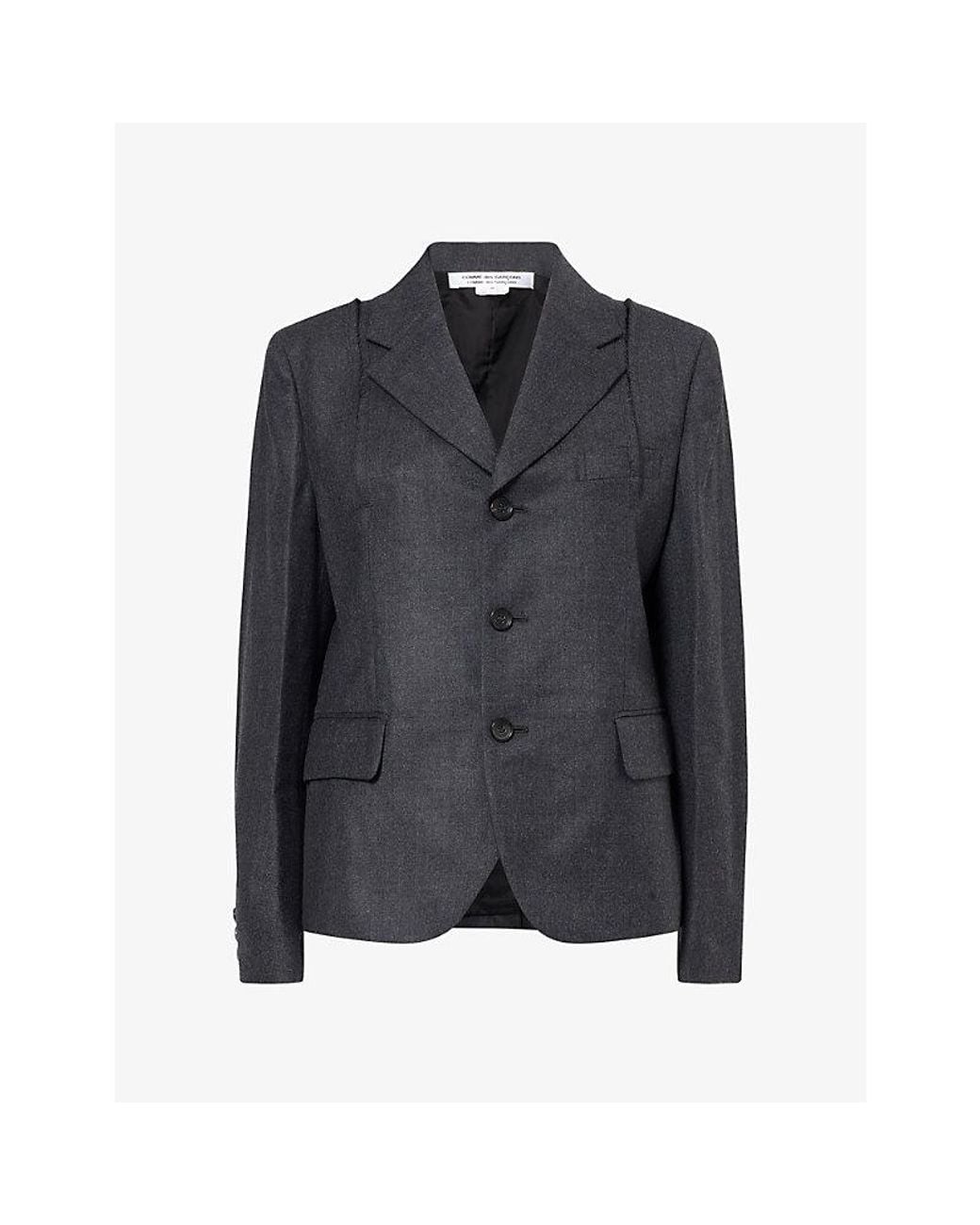 Comme des Garçons Black Split-Shoulder Single-Breasted Wool Blazer