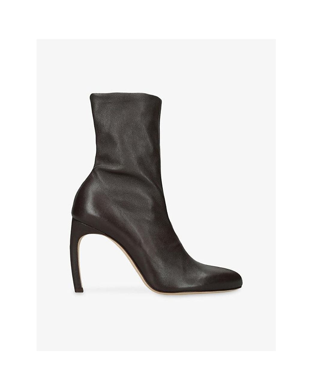 Victoria Beckham Black Harlow 100 Mid Leather Boots