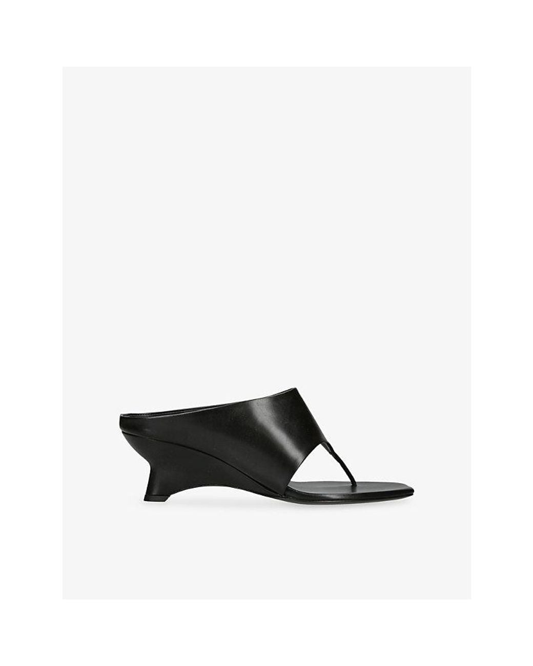 Khaite Black Marlow 55 Leather Heeled Mules