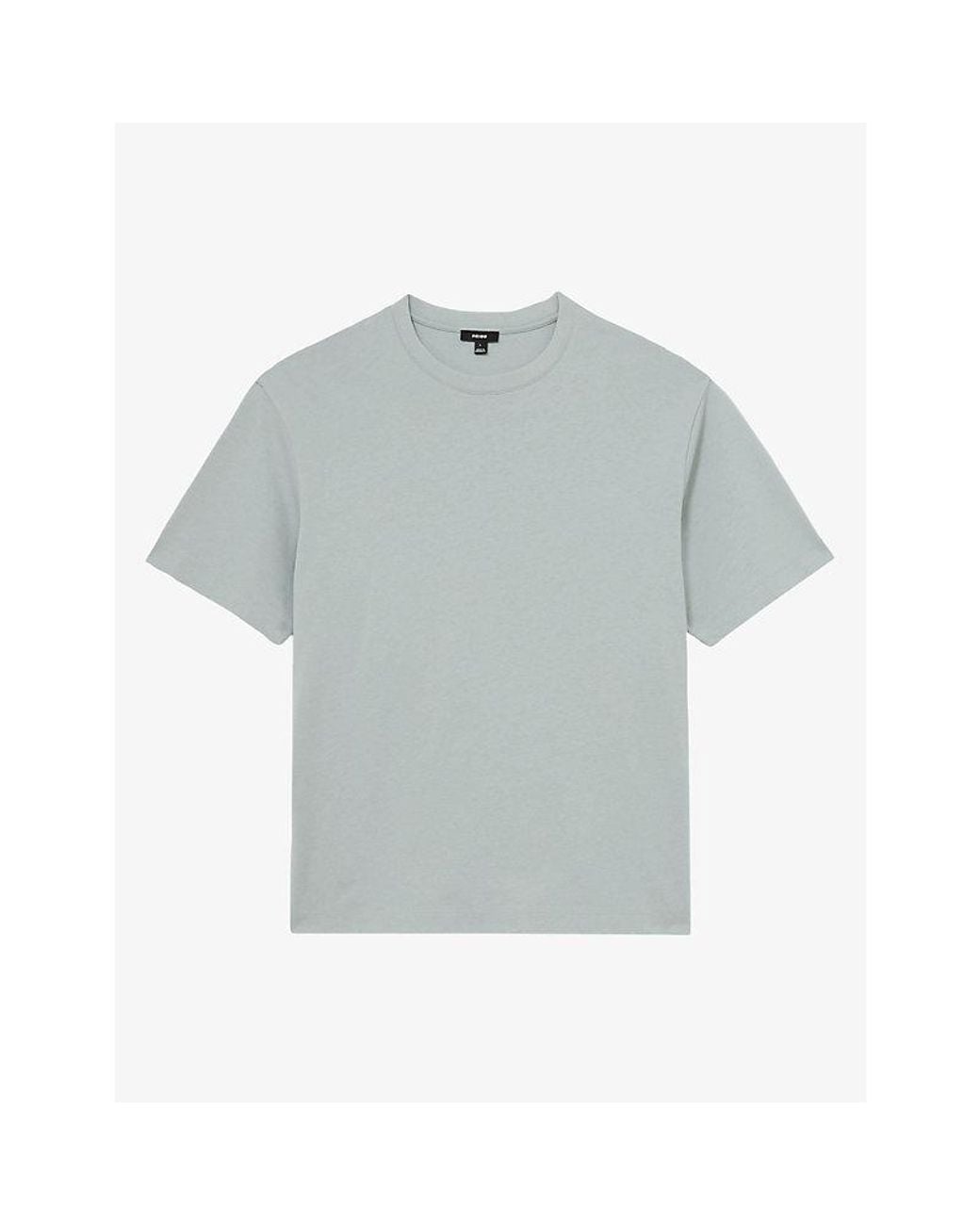 Reiss Blue Tate Relaxed-Fit Cotton T-Shirt for men