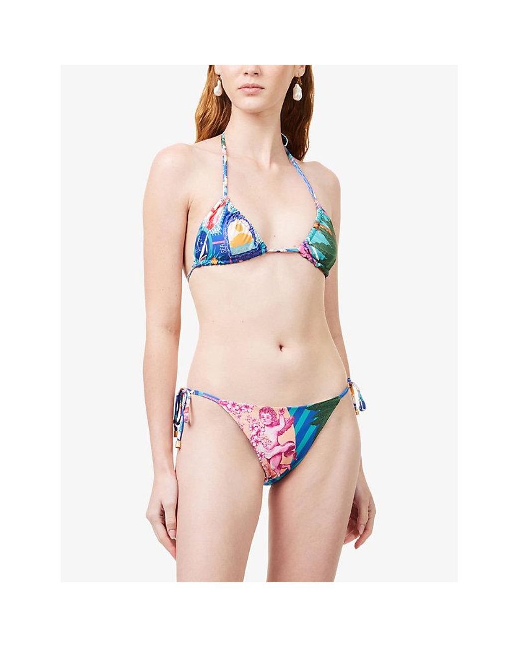 Agua Bendita Blue Alina Alegria Reversible Bikini Bottoms