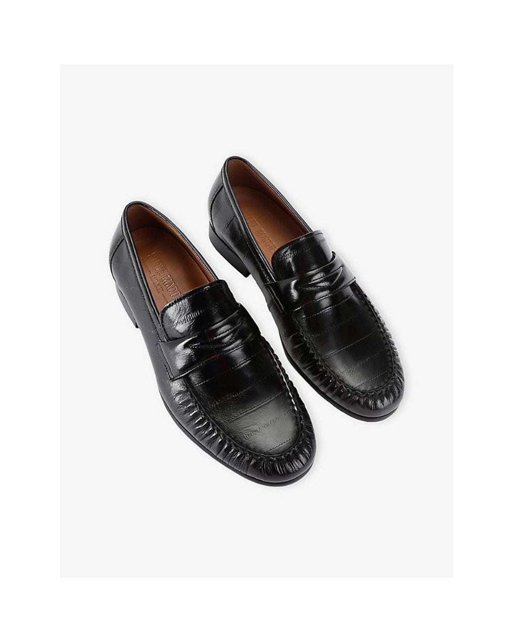 Steve Madden Black Passage Leather Loafers for men