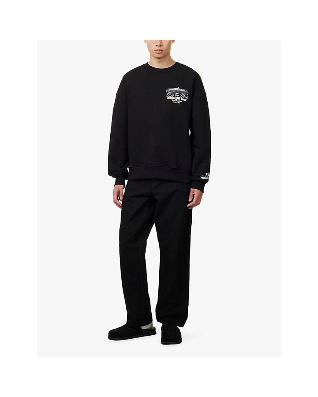 Only the Blind Black Midnight Tour Printed Cotton-Jersey Sweatshirt for men