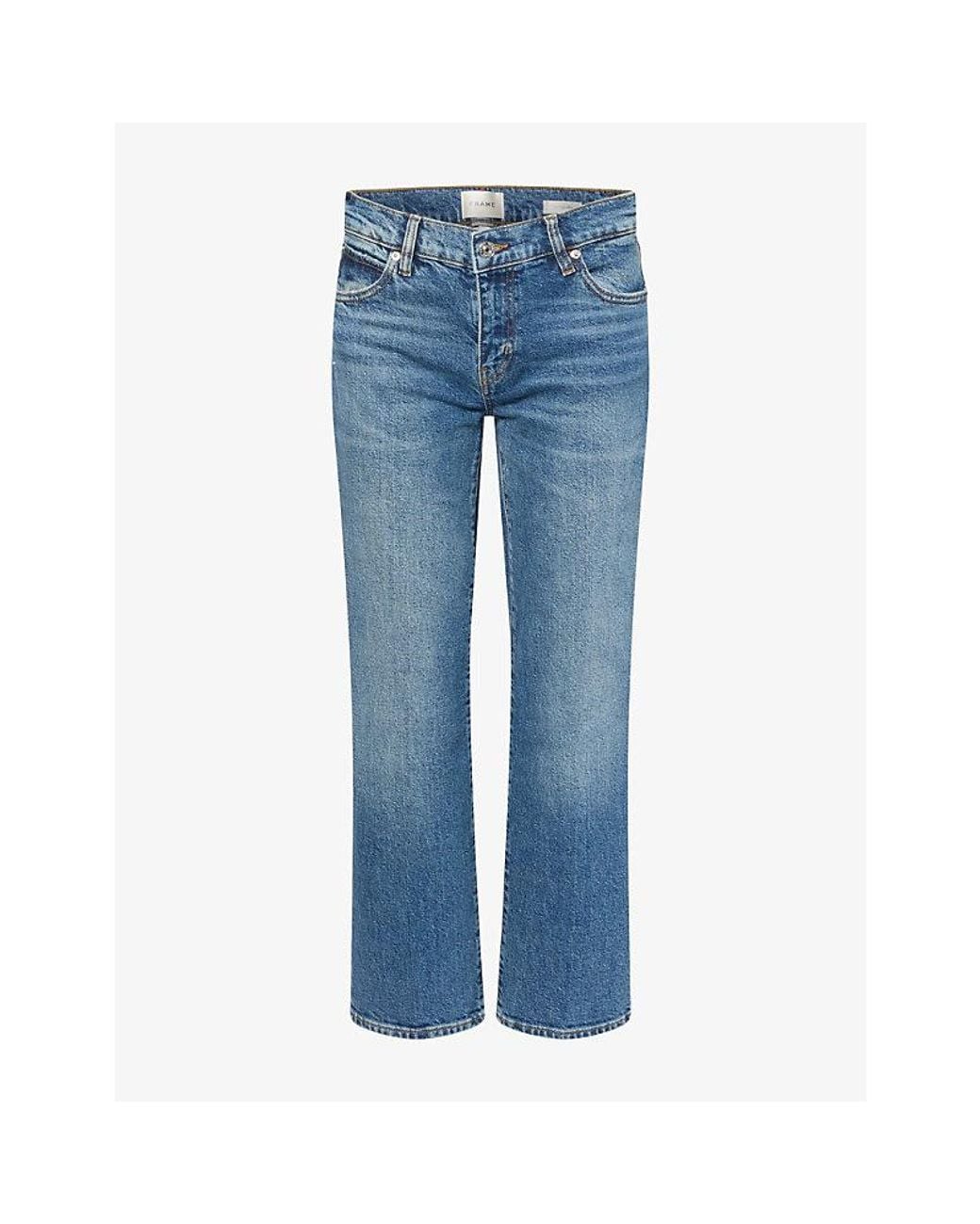 FRAME Blue The Cigarette Slim-Leg Low-Rise Denim Jeans