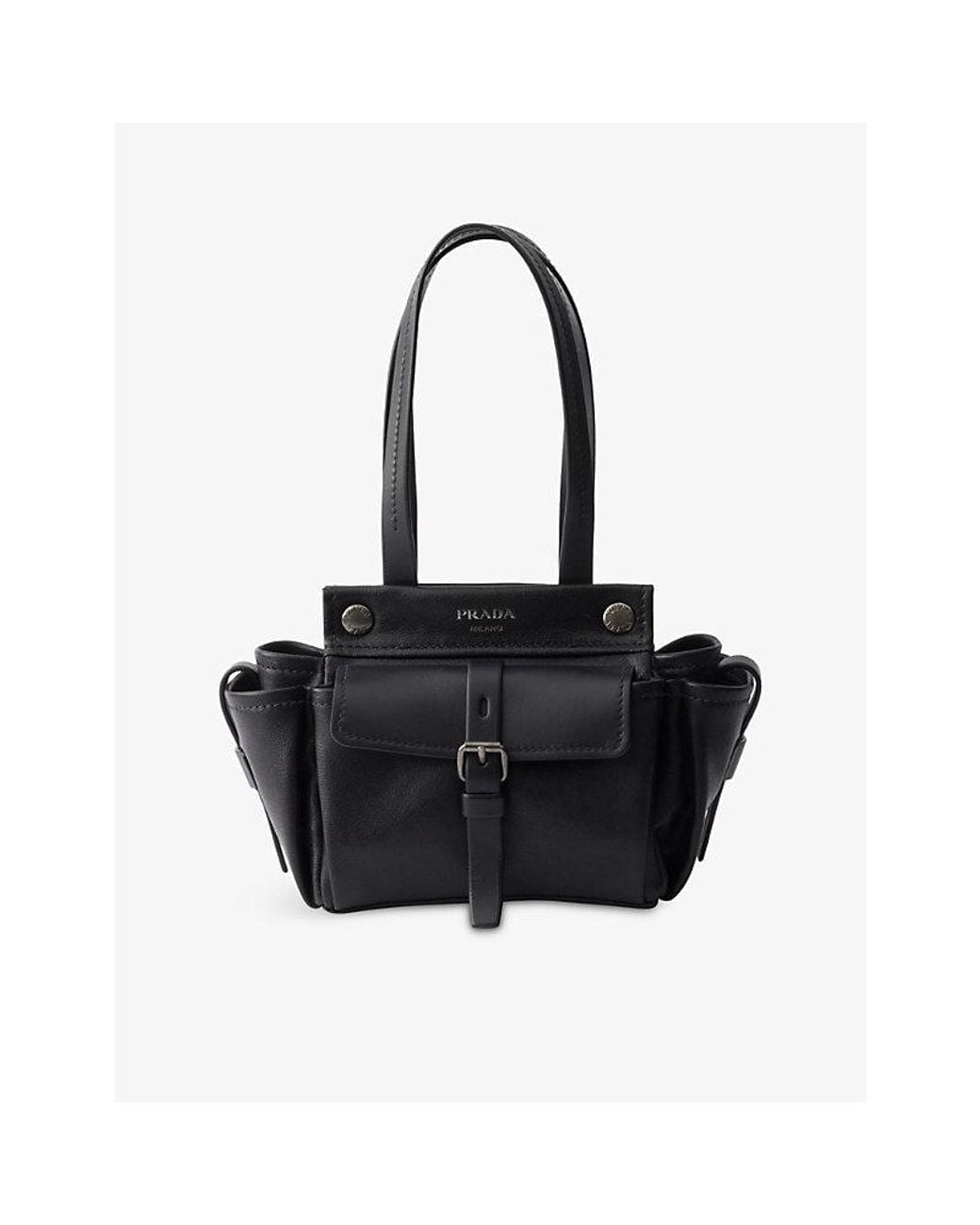 Prada Black Route Mini Leather Tote Bag