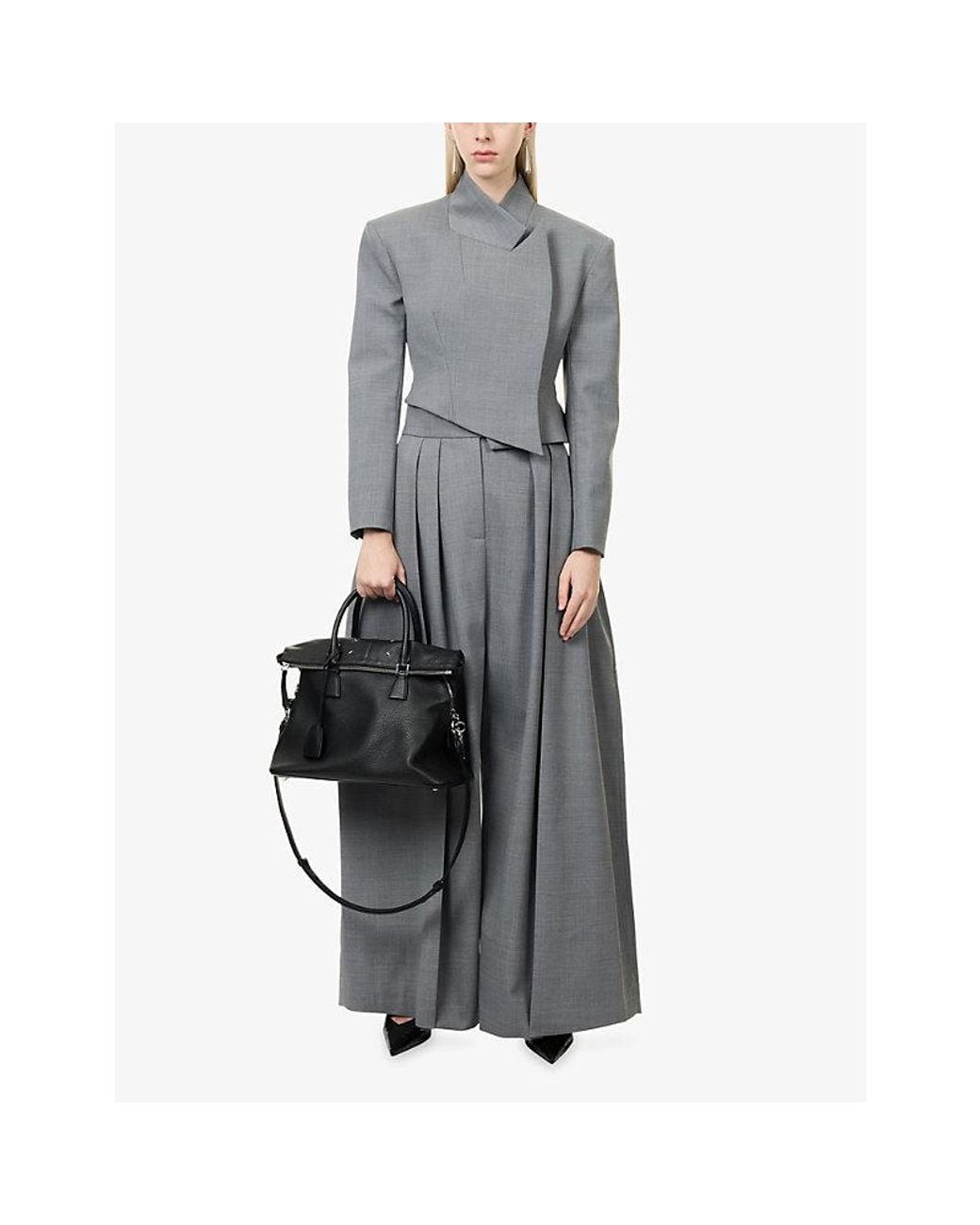 A.W.A.K.E. MODE Gray Rounded Tailored Woven Trousers