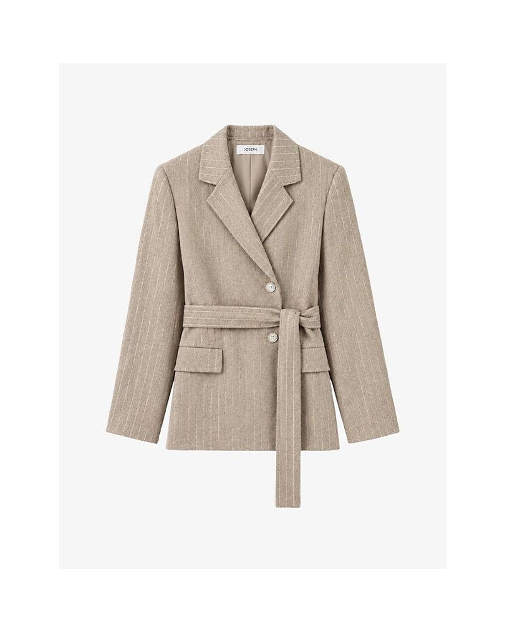 Joseph Natural Eulie Belted-Waist Wool And Cashmere-Blend Jacket