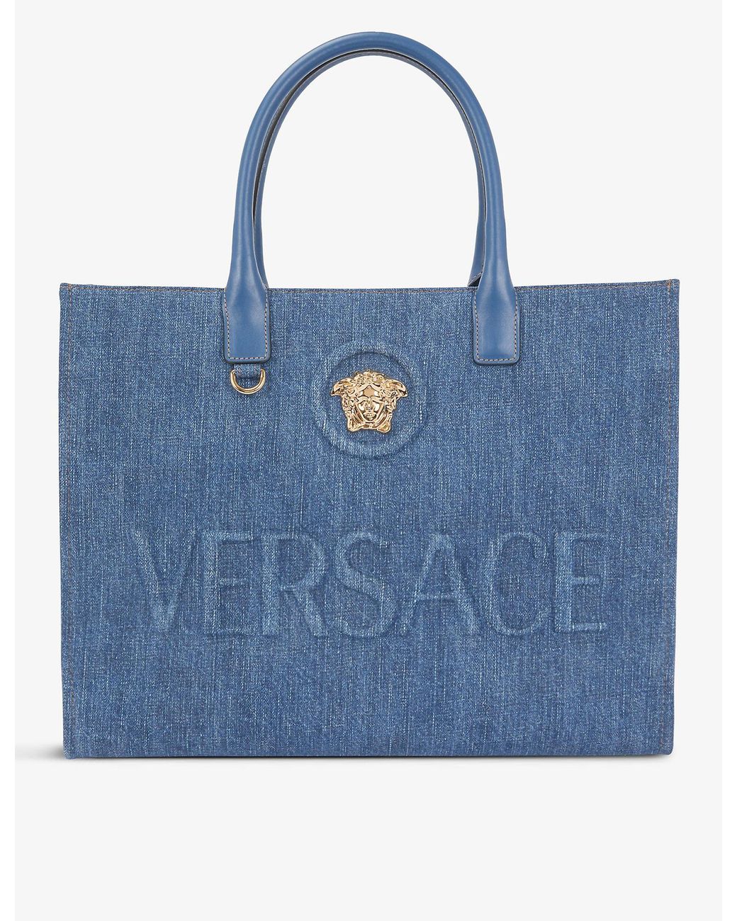 Versace Medusa Denim Tote Bag in Blue Lyst UK