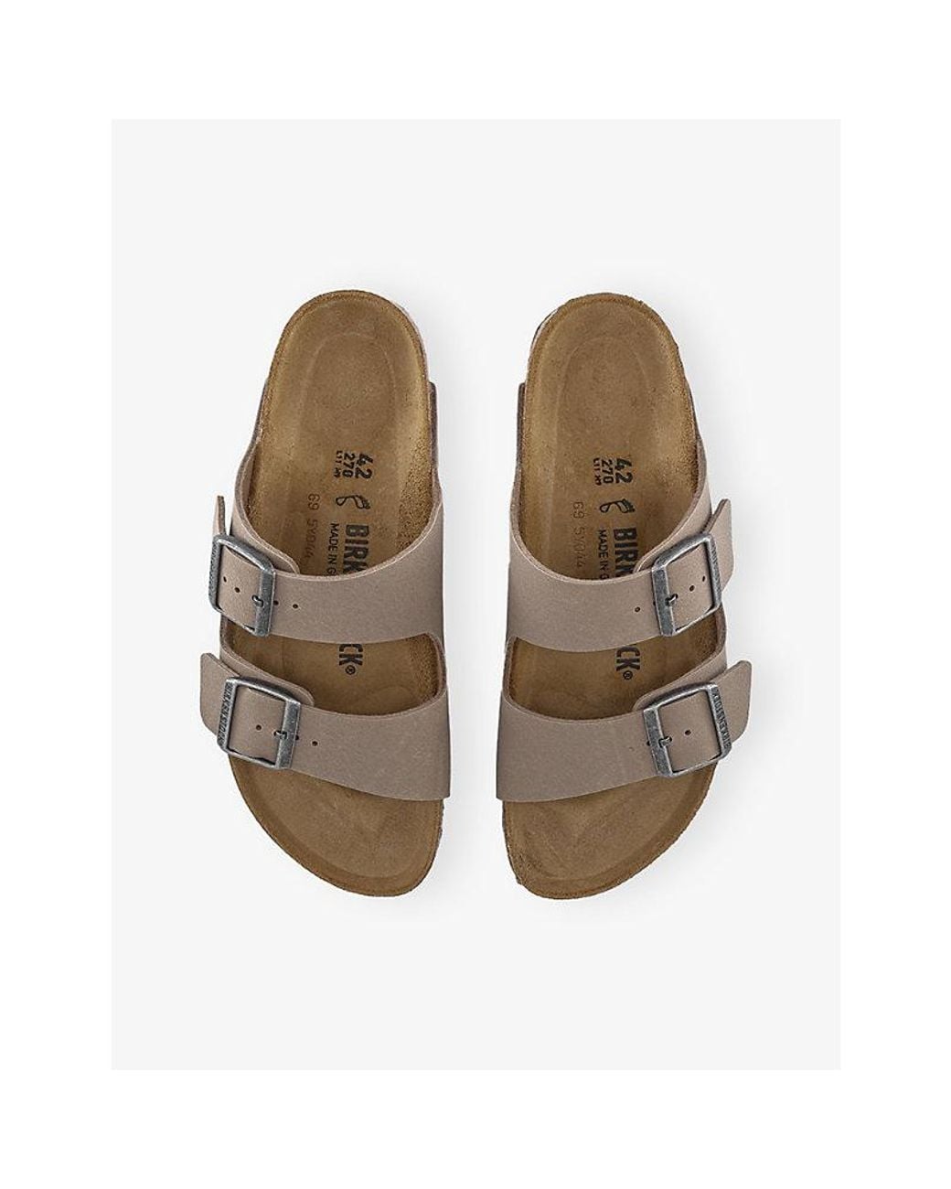 Birkenstock Brown Arizona Two-Strap Faux-Leather Sandals for men