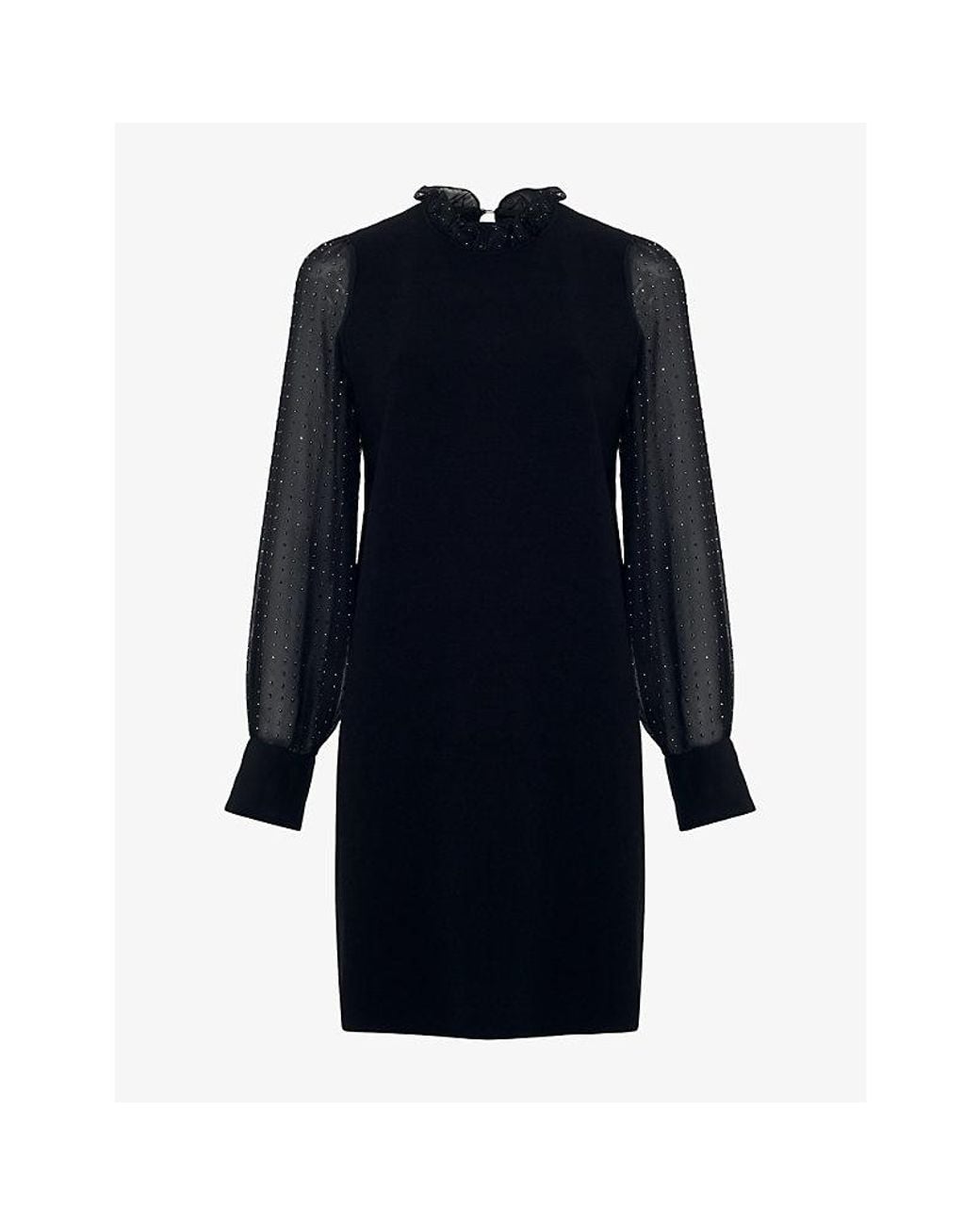 Phase Eight Blue Thea Rhinestone-Embellished Knitted Mini Dress