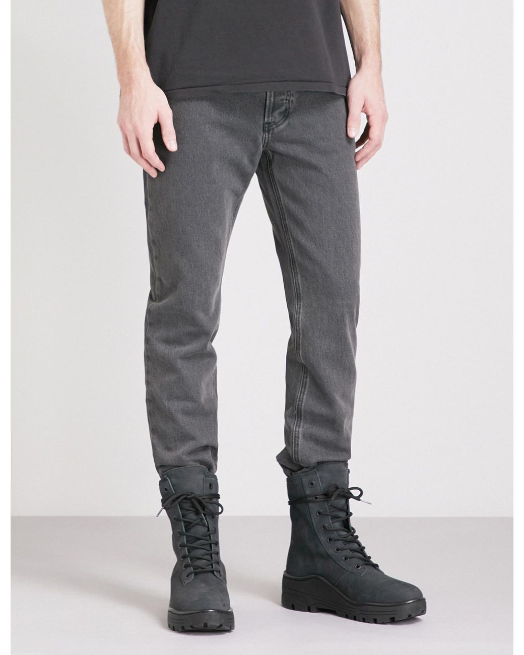 Yeezy Season 5 Regular-fit Tapered Jeans in Gray for Men | Lyst