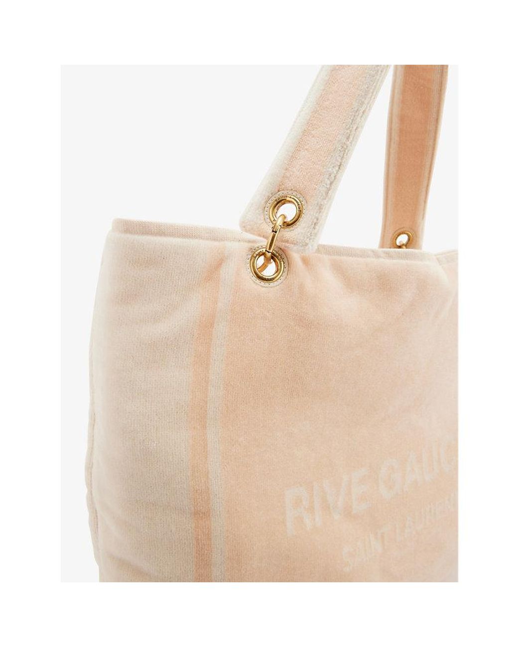 Saint Laurent Rive Gauche Cotton-towelling Tote Bag in Natural | Lyst