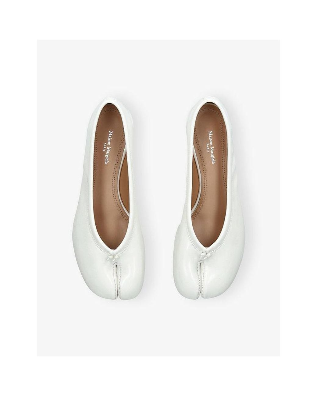 Maison Margiela White Tabi Ballerina Leather Ballet Flats