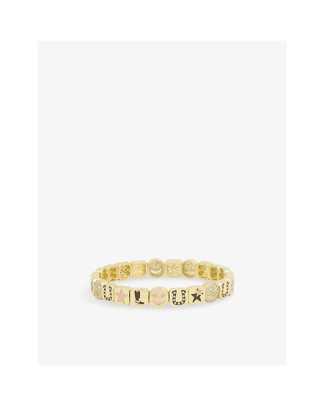 Lisa Gozlan Metallic Dallas City 18Ct-Plated Brass And Cubic Zirconia Bracelet