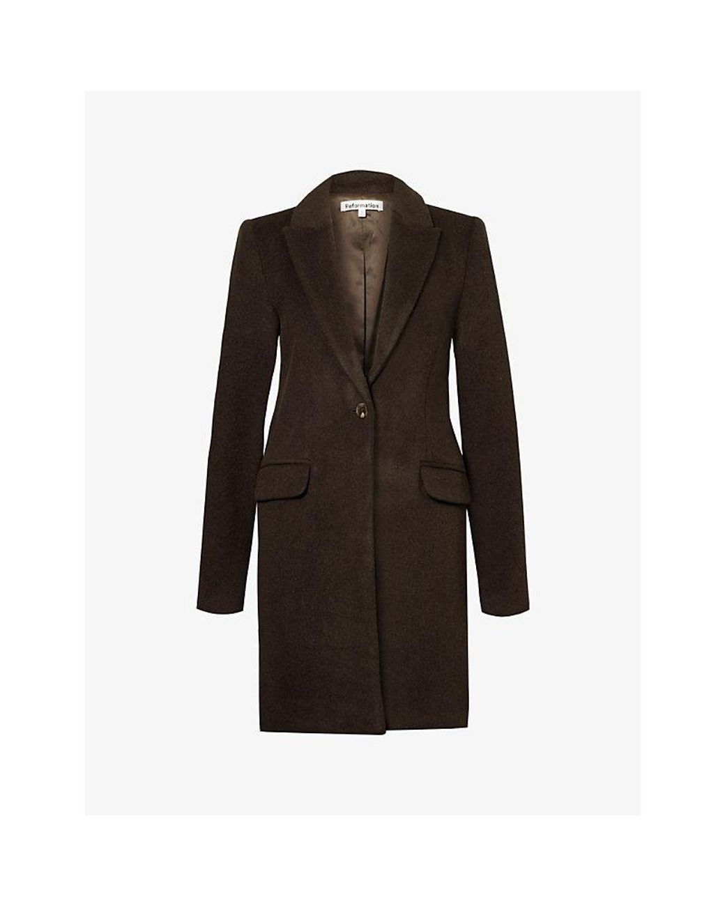 Reformation Whitmore Padded-shoulder Regular-fit Wool-blend Coat in ...