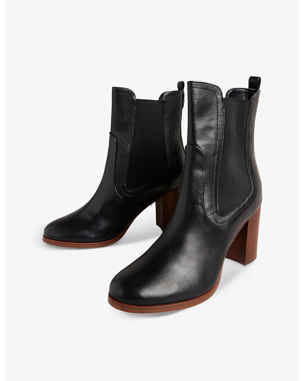 Ted Baker Daphina Heeled Leather Chelsea Boots in Black | Lyst