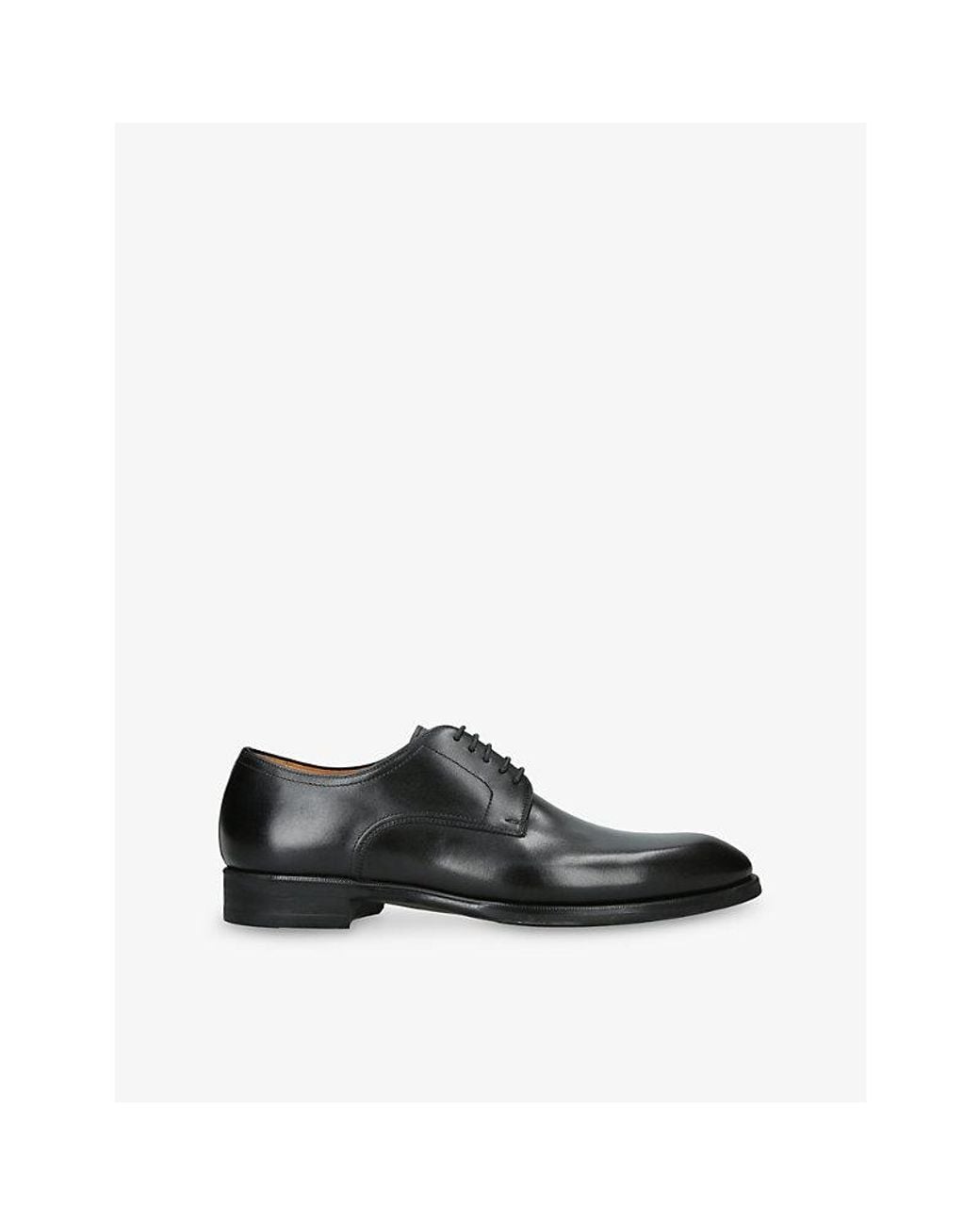 Magnanni Shoes Black Madis Leather Derby Shoes for men