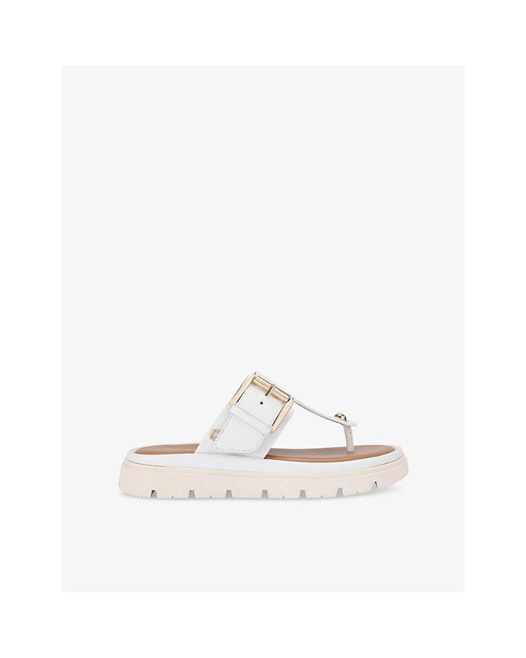 Carvela Kurt Geiger White Pavilion T-Bar Leather Sandals