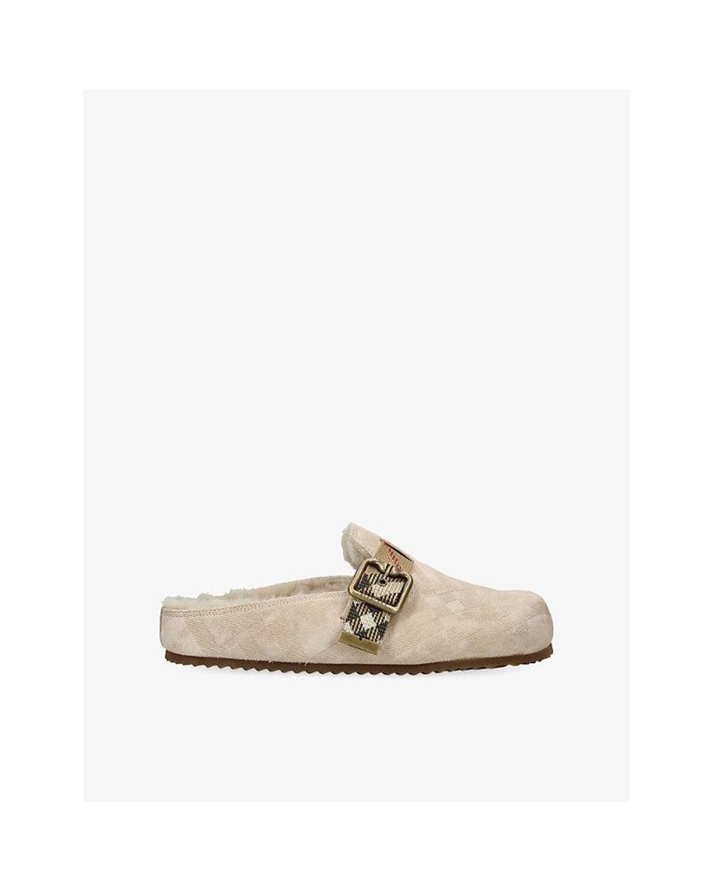 Burberry Natural Check Suede Urchin Clogs