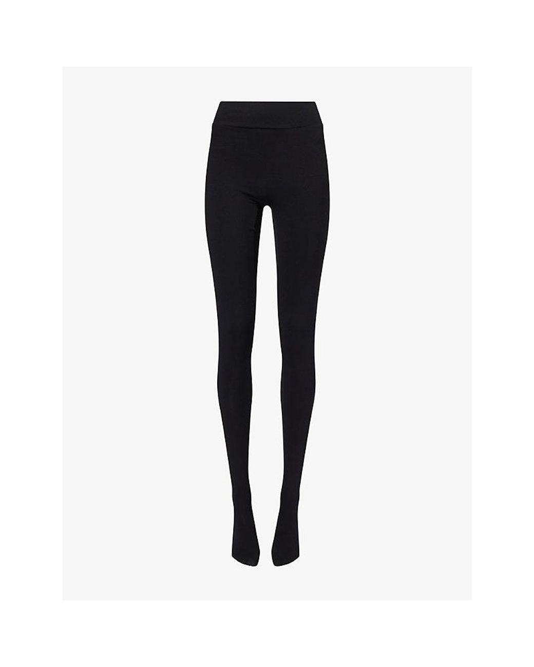 Magda Butrym Black High-Rise Stretch-Cotton Tights