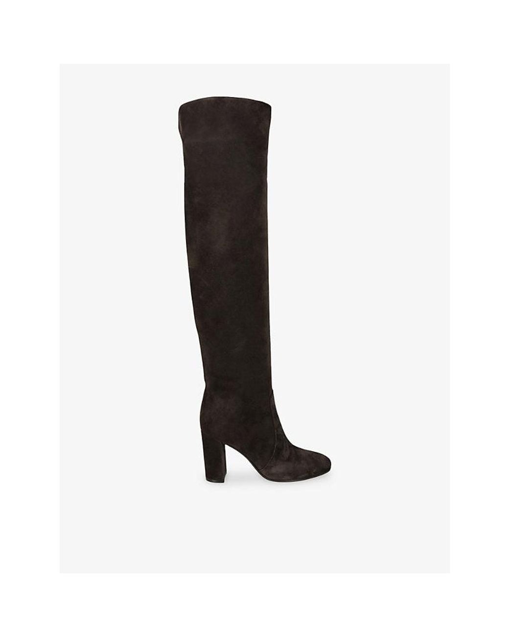 Gianvito Rossi Black Glen 85 Suede Over-The-Knee Boots
