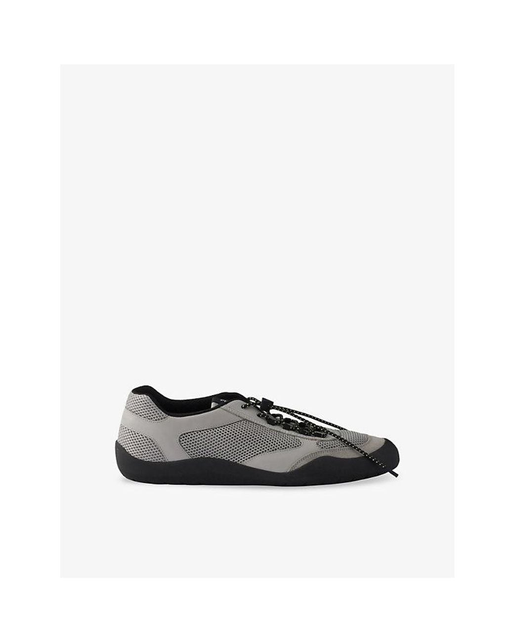 Prada Black Speedrock Leather And Mesh Trainers for men