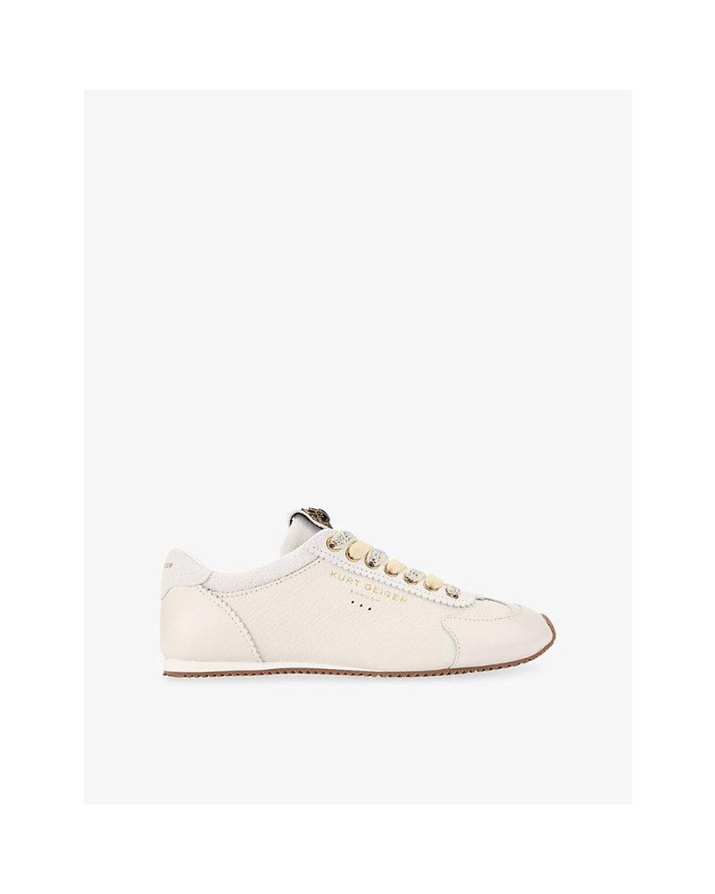 Kurt Geiger White Islington Suede Trainers