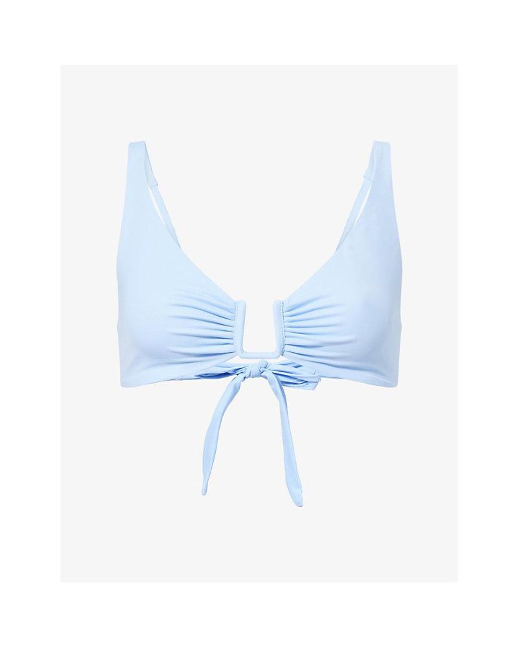 Away That Day Blue Palma Bikini Top