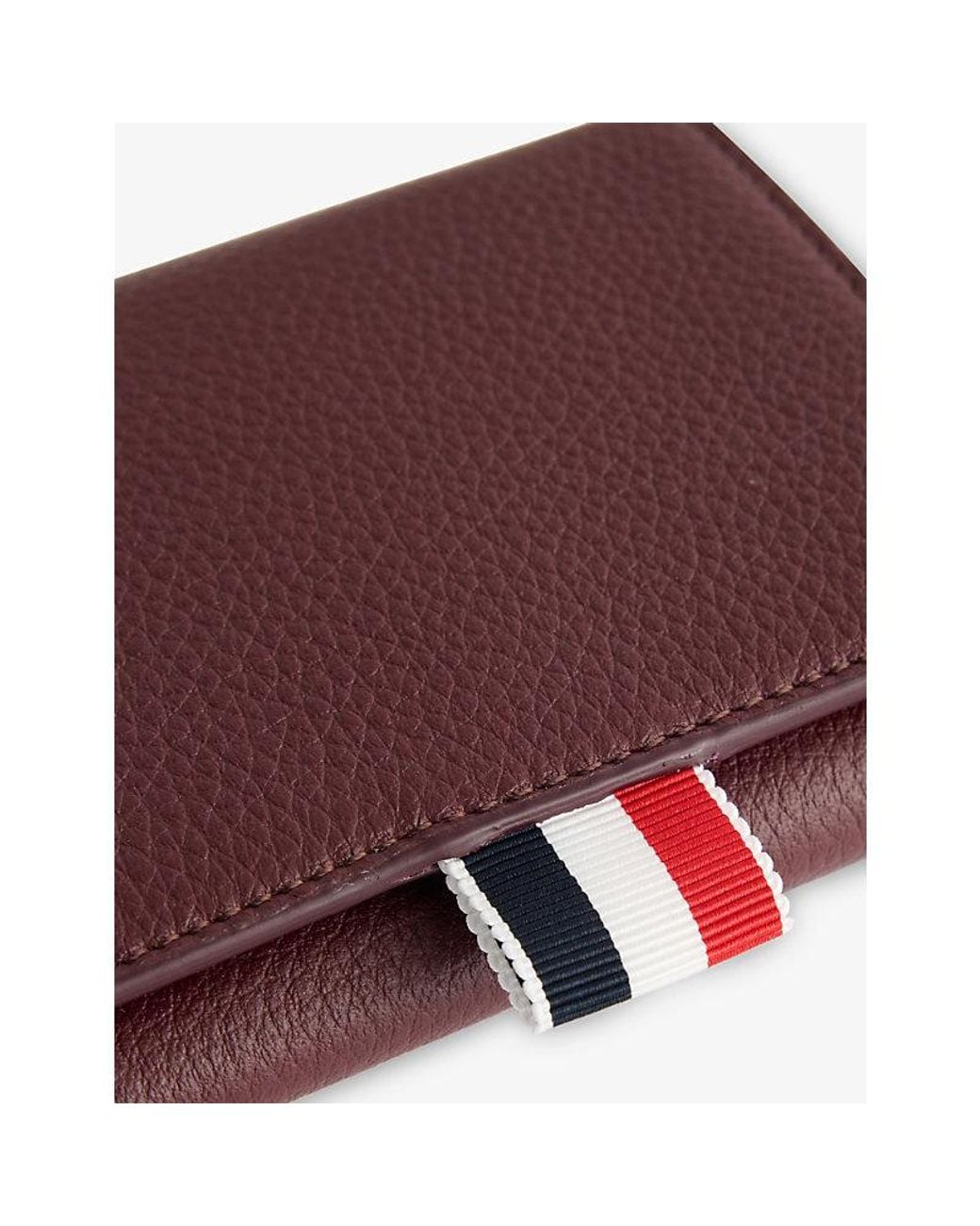 Thom Browne Purple Trifold Grained-Leather Wallet for men