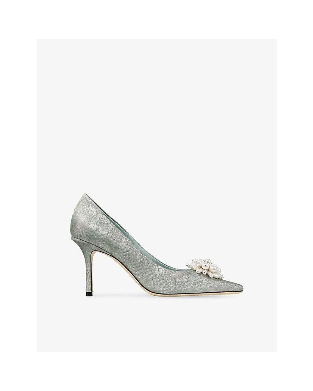 Jimmy Choo Gray Ines 85 Brocade Pumps